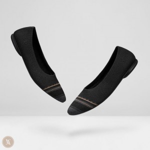 VIVAIA Philippines - VIVAIA Aditi Women's Round-Toe Foldable Flats Stripes Black - RCK-1181