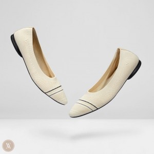 VIVAIA Philippines - VIVAIA Aditi Women's Round-Toe Foldable Flats Stripes Cream - FTF-0331