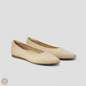 VIVAIA Philippines - VIVAIA Aria 5° Hemp Women's Pointed-Toe Ballet Flats Sand Woven - BSZ-3429