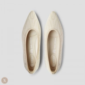VIVAIA Philippines - VIVAIA Aria 5° Hemp Women's Pointed-Toe Ballet Flats Cream White - YZH-3785