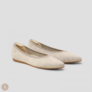 VIVAIA Philippines - VIVAIA Aria 5° Women's Pointed-Toe Ballet Flats Oatmilk - KNQ-2061