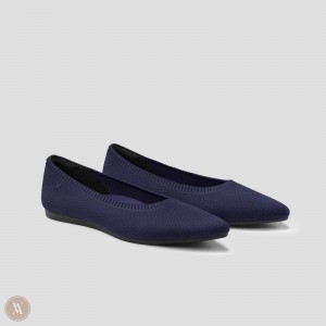 VIVAIA Philippines - VIVAIA Aria 5° Women's Pointed-Toe Ballet Flats Navy - WQR-7046