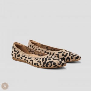 VIVAIA Philippines - VIVAIA Aria 5° Women's Pointed-Toe Ballet Flats Dark Leopard - GFQ-7873