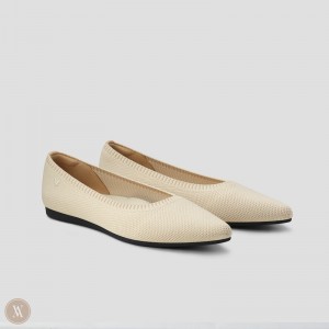 VIVAIA Philippines - VIVAIA Aria 5° Women's Pointed-Toe Ballet Flats Cream White - BEB-8311
