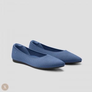 VIVAIA Philippines - VIVAIA Aria 5° Women's Pointed-Toe Ballet Flats Blue - LMX-4987