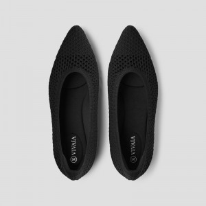 VIVAIA Philippines - VIVAIA Aria 5° Women's Pointed-Toe Breathable Mesh Ballet Flats Black - AXX-9501