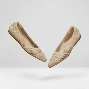 VIVAIA Philippines - VIVAIA Aria 5° Women's Pointed-Toe Breathable Mesh Ballet Flats Almond Mesh - AMD-0141