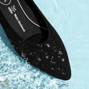 VIVAIA Philippines - VIVAIA Aria 5° Women's Pointed-Toe Water Repellent Ballet Flats Black - XJF-0885