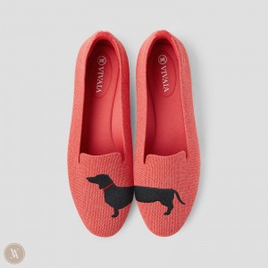 VIVAIA Philippines - VIVAIA Audrey Women's Round-Toe Embroidered Loafers Multicolor Coral - SED-1494