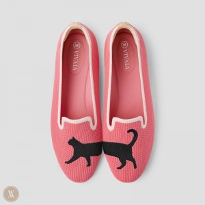 VIVAIA Philippines - VIVAIA Audrey Women's Round-Toe Embroidered Loafers Pink - SSD-3974