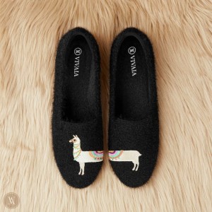 VIVAIA Philippines - VIVAIA Audrey Women's Round-Toe Faux Mink-Knit Loafers Black - HKU-1514