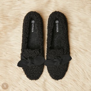 VIVAIA Philippines - VIVAIA Audrey Women's Round-Toe Recycled Faux Fur Loafers Black - HQJ-1467
