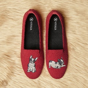 VIVAIA Philippines - VIVAIA Audrey Women's Round-Toe Terry Knit Loafers Red - YIZ-6940
