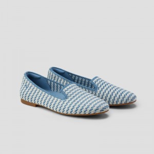 VIVAIA Philippines - VIVAIA Audrey Women's Round-Toe Woven Knit Loafers Stripes - WGI-9482