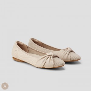 VIVAIA Philippines - VIVAIA Bibi Women's Round-Toe Knotted Flats Almond - VJZ-8919