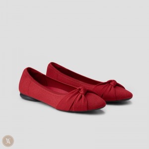VIVAIA Philippines - VIVAIA Bibi Women's Round-Toe Knotted Flats Red - INM-2599