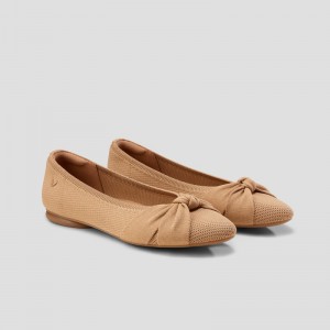VIVAIA Philippines - VIVAIA Bibi Women's Round-Toe Knotted Flats Nutmeg - NPN-3335