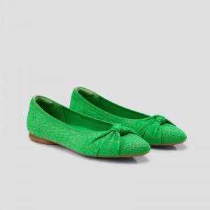 VIVAIA Philippines - VIVAIA Bibi Women's Round-Toe Knotted Flats Green - DDO-3036