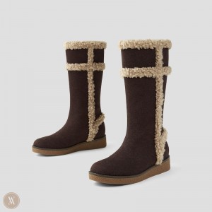VIVAIA Philippines - VIVAIA Camila Women's Faux Fur Boots Dark Chocolate - XKY-3425
