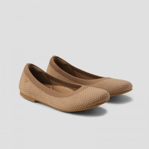 VIVAIA Philippines - VIVAIA Claire Women's Round-Toe Flats Espresso Chevron - WPE-6779