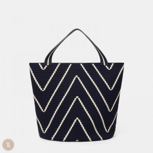 VIVAIA Philippines - VIVAIA Colette Petite Women's Bags M-marine Chevron - PCZ-1858