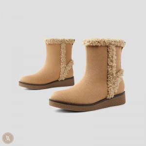 VIVAIA Philippines - VIVAIA Courtney Women's Faux Fur Ankle Booties Brown - YPG-6165