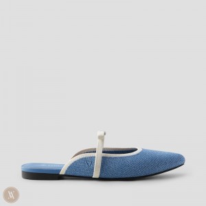 VIVAIA Philippines - VIVAIA Elsie Women's Pointed-Toe Bow Mules Blue - MLI-7692