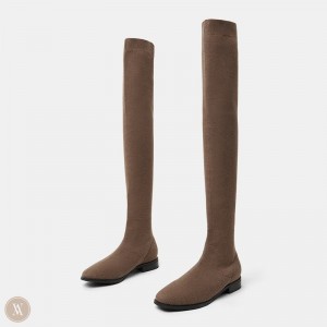 VIVAIA Philippines - VIVAIA Happer Women's Square-Toe Over-the-Knee Boots Brown - JIA-2825