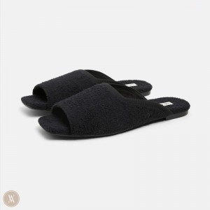 VIVAIA Philippines - VIVAIA Helen Women's Square-Toe Fluffy Slides Black - DDJ-0970