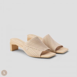 VIVAIA Philippines - VIVAIA Jade Women's Square-Toe Block Heel Slide Almond - YDK-9417