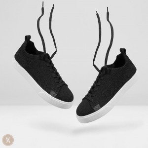 VIVAIA Philippines - VIVAIA Kama Women's Lace-Up Wool Sneakers Black - SJK-2494