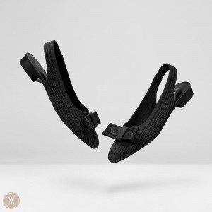 VIVAIA Philippines - VIVAIA Lyliann Women's Pointed-Toe Bow Sling-Back Sandals Black - GJH-0262