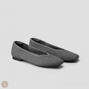 VIVAIA Philippines - VIVAIA Margot 2.0 Women's Square-Toe V-Cut Flats Grey - EDR-1490