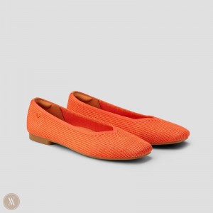 VIVAIA Philippines - VIVAIA Margot 2.0 Women's Square-Toe V-Cut Flats Orange - XZP-2627