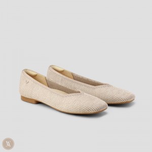 VIVAIA Philippines - VIVAIA Margot 2.0 Women's Square-Toe V-Cut Flats Oatmilk - XGD-5737