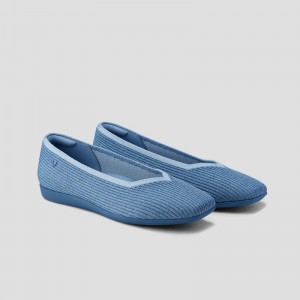 VIVAIA Philippines - VIVAIA Margot Walker Women's Lightweight Square-Toe V-Cut Flats Blue - DBT-7492