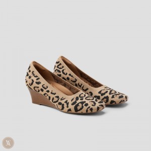 VIVAIA Philippines - VIVAIA Margot Wedge Pro Women's Square-toe Wedge Dark Leopard - CLK-6269