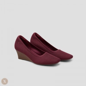 VIVAIA Philippines - VIVAIA Margot Wedge Pro Women's Square-toe Wedge Burgundy - DIX-7124