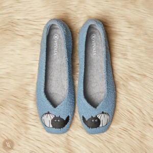 VIVAIA Philippines - VIVAIA Margot Women's Squared-Toe Terry Knit Flats Demin - Pumpkat - UEB-7204