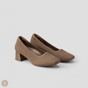 VIVAIA Philippines - VIVAIA Melody Pro Women's Square-Toe Chunky Heels Espresso - YID-6455