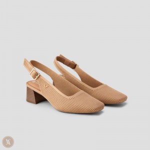VIVAIA Philippines - VIVAIA Melody Slingback Women's Square Toe Block Heel Nutmeg - WKL-1904