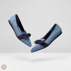 VIVAIA Philippines - VIVAIA Michelle Women's Pointed-Toe Bow Loafers Blue - CNZ-2542