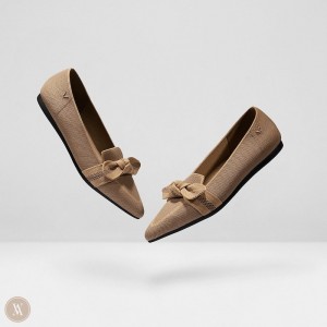 VIVAIA Philippines - VIVAIA Michelle Women's Pointed-Toe Bow Loafers coffee Brown - TXX-1795