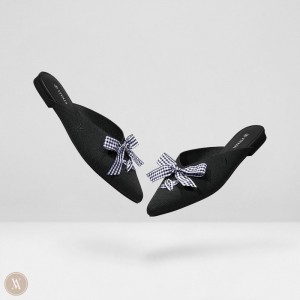 VIVAIA Philippines - VIVAIA Molly Women's Pointed-Toe Bow Mules Black - WAT-8198