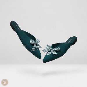 VIVAIA Philippines - VIVAIA Molly Women's Pointed-Toe Bow Mules Green - ERK-3195