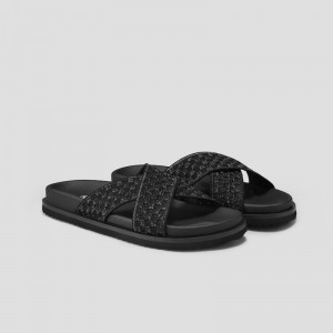 VIVAIA Philippines - VIVAIA Natalia Women's Criss Cross Straps Slides Black - BGQ-4537