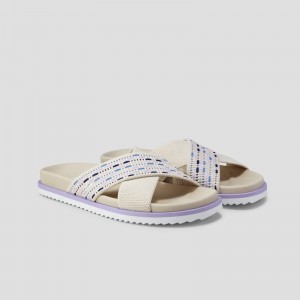VIVAIA Philippines - VIVAIA Natalia Women's Criss Cross Straps Slides Multicolor Blue - OHL-0700