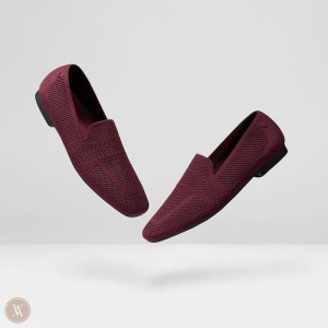 VIVAIA Philippines - VIVAIA Nina Women's Square-Toe Loafers Burgundy Red - TQN-5425