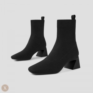 VIVAIA Philippines - VIVAIA Regina Women's Square-toe Water Repellent Bootie Black - FHW-8605