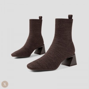 VIVAIA Philippines - VIVAIA Regina Women's Square-toe Water Repellent Bootie Dark Chocolate - ROZ-0342